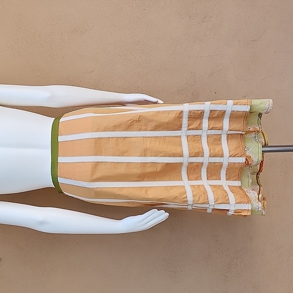 Neesh by DAR Anthro Skirt L Cottagecore Grosgrain Ribbon Layered Midi Tangerine - Picture 6 of 11